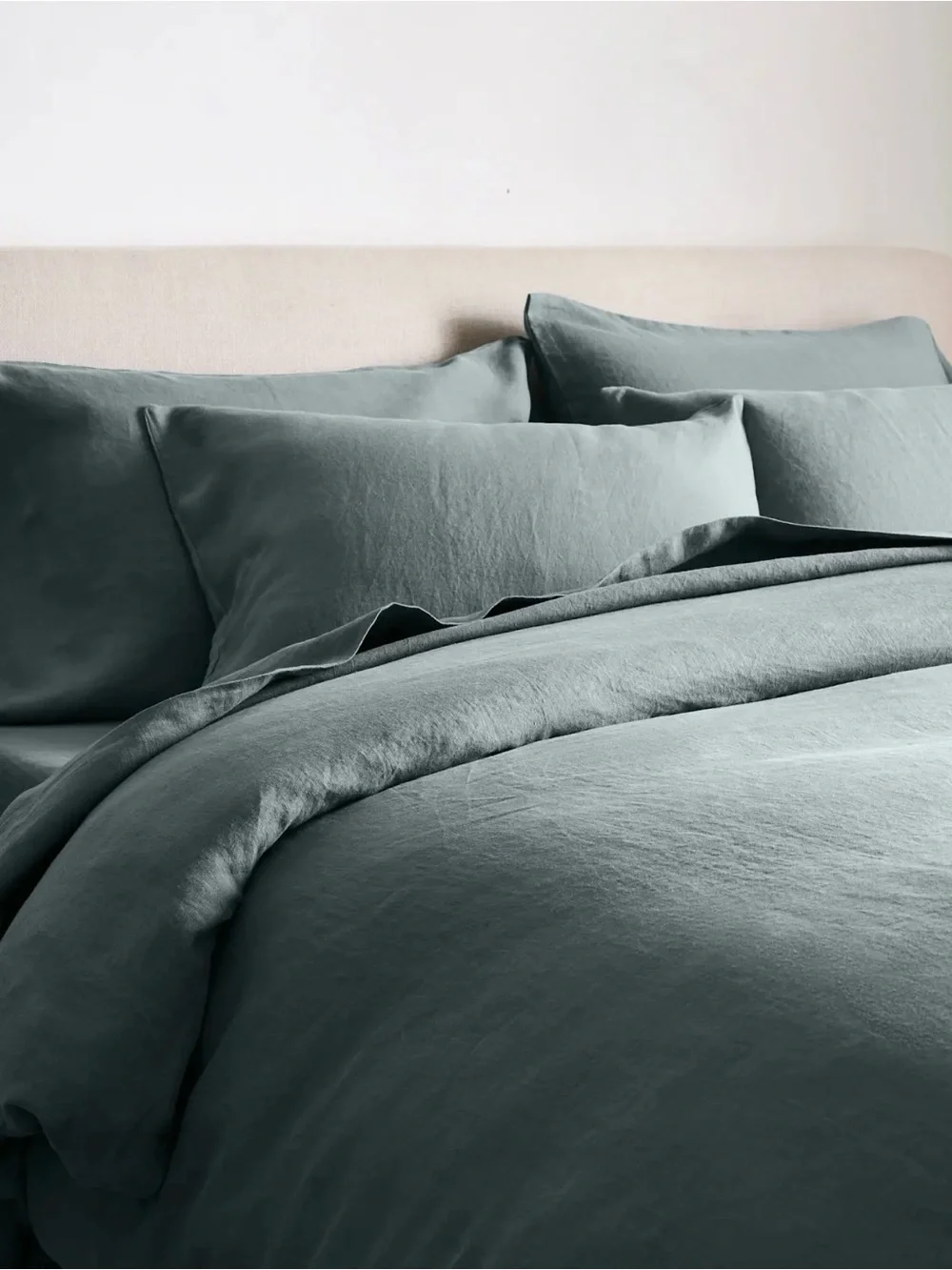 NWOT European Linen Duvet Set - Ocean Color King/CalKing - 214 Retail - Picture 4 of 6